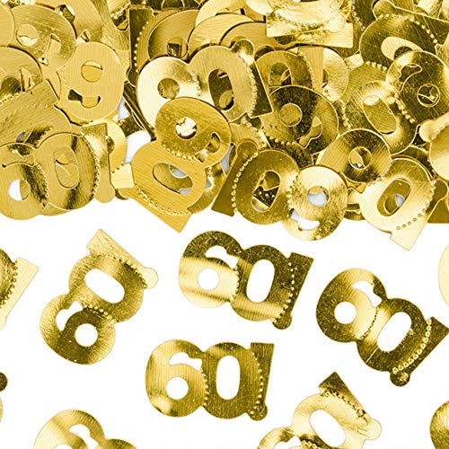 Konfetti Zahlen 60 in Gold 15g Tischdekoration von DekoHaus