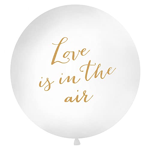 Riesenballon in Weiß mit Goldenem Aufdruck Love is in The Air 1m Riesenballon in Weiß mit Goldenem Aufdruck Love is in The Air 1m von DekoHaus