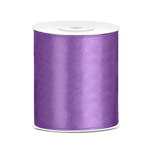 Satinband 100mm x 25m Farbauswahl Dekoband Schleifenband (Lavendel) von DekoHaus