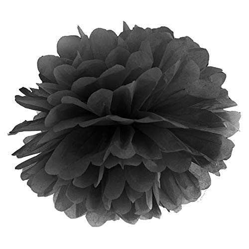 Seidenpapier-Pompon in Schwarz 25cm Partyzubehör von DekoHaus