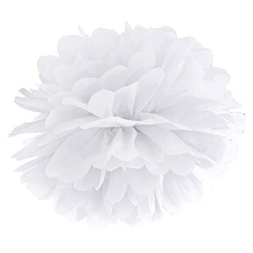 Seidenpapier-Pompon in Weiß 25cm Partyzubehör Seidenpapier-Pompon in Weiß 25cm Partyzubehör von DekoHaus