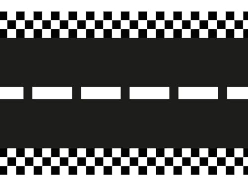 Vlies-Tischläufer mit Rennstrecken-Druck, schwarz-weiß, 40 cm breit, 5 m lang Vlies-Tischläufer mit Rennstrecken-Druck, schwarz-weiß, 40 cm breit, 5 m lang von DekoHaus