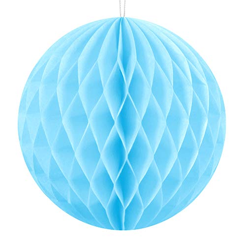 Wabenball 10cm, 20cm oder 30cm viele Farben Honeycomb Wabenbälle aus Seidenpapier (Hellblau, 10cm) von DekoHaus