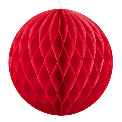 Wabenball 10cm, 20cm oder 30cm viele Farben Honeycomb Wabenbälle aus Seidenpapier (Rot, 10cm) von DekoHaus