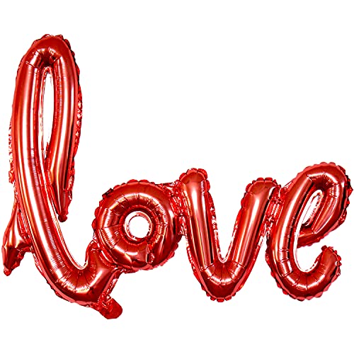 DekoRex® "love" Schriftzug Folienballon Buchstabenballon in rot von DekoRex