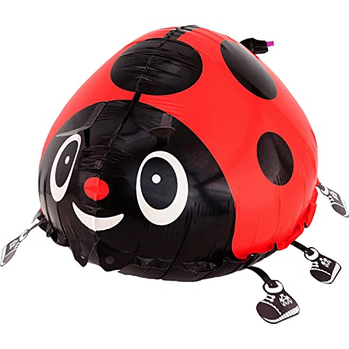 DekoRex Airwalker Walking Pets Folienballon Tier Ballon Deko (Marienkäfer Rot) von DekoRex