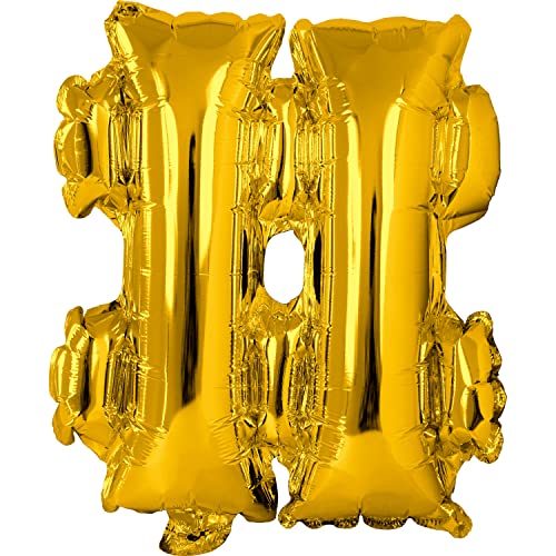 DekoRex Folienballon Gold 40cm Luftballon Geburtstag Hochzeit Deko (Sonderzeichen #) von DekoRex