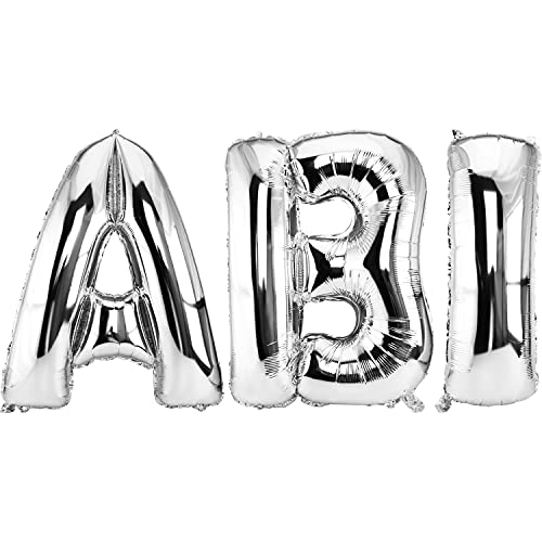 DekoRex Folienballons ABI 100cm Abitur Schulabschluss Feier (Silber) von DekoRex