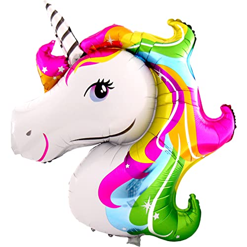 DekoRex Folienballons Einhorn Kopf 85cm Kindergeburtstag Mädchen Party Deko DekoRex Folienballons Einhorn Kopf 85cm Kindergeburtstag Mädchen Party Deko von DekoRex