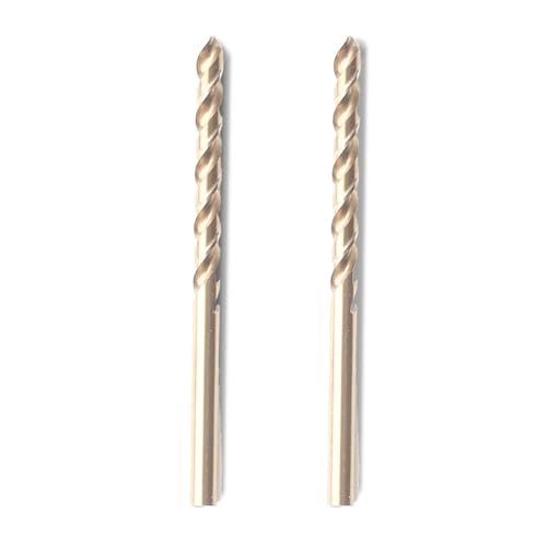 DekoTech 5 mm Spiralbohrer-Set, M35 Kobaltstahl (5 % Kobalt) HSS-CO, Hochgeschwindigkeits- und hitzebeständig, präzisionsgefertigt zum Bohren von Edelstahl, Gusseisen und Hartmetallen (2 Stück) von DekoTech