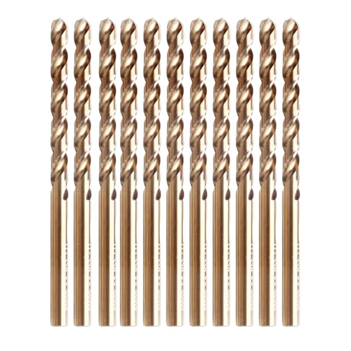 DekoTech Spiralbohrer-Set, 5,5 mm, M35 Kobaltstahl (5 % Kobalt), HSS-CO, Hochgeschwindigkeits- und hitzebeständig, präzisionsgefertigt zum Bohren von Edelstahl, Gusseisen und Hartmetallen (10 Stück) von DekoTech