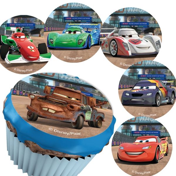 Muffinaufleger mit Rennautos 12er, flexibles Zuckerblatt für Carsparty Muffinaufleger mit Rennautos 12er, flexibles Zuckerblatt für Carsparty von Dekoback GmbH
