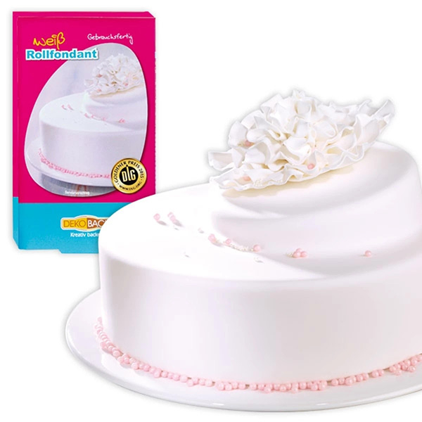 Rollfondant weiß 250 g, Zuckermasse für die Tortendekoration, 1 Packung von Dekoback GmbH