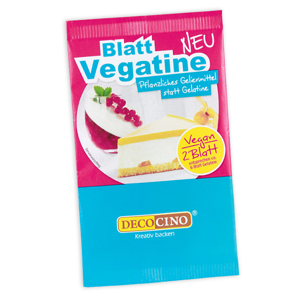 2 Blatt Vegatine, veganes Geliermittel von Dekoback