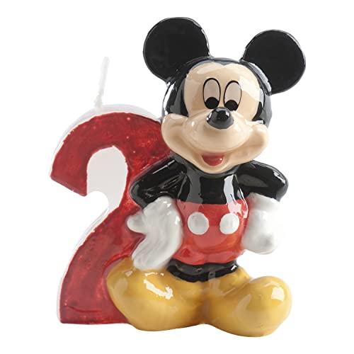 dekora Mouse Geburtstagsdeko Kerzen für Kindertorten | Mickey Geburtstagskerze 2-Zahlenkerze 2-6,5 cm, Mehrfarbig von Dekoback