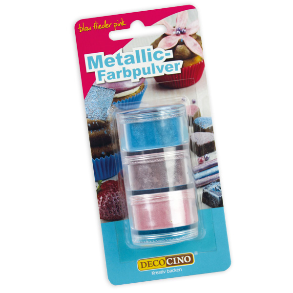 Farbpulver Metallic-glitzernd, blau, flieder, pink, 6g von Dekoback
