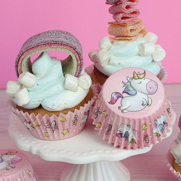 Muffinförmchen mit Einhorn-Motiven, 50 Stück Muffinförmchen mit Einhorn-Motiven, 50 Stück von Dekoback