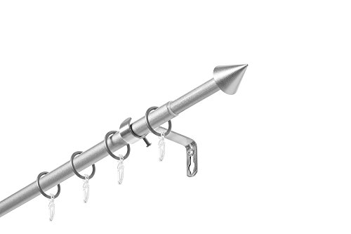 Dekobase Ausziehbare Gardinenstange, Stilgarnitur Siri komplett Set zum sofortigen Montieren, 13/16 mm Ø, Silber, 120-220 cm Dekobase Ausziehbare Gardinenstange, Stilgarnitur Siri komplett Set zum sofortigen Montieren, 13/16 mm Ø, Silber, 120-220 cm von Dekobase