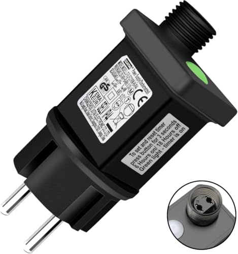 Dekofun 24V 6W EU Lichterkette Stecker 9 Modi Lichterkette Netzteil Adapter mit Timer, Speicherfunktion, IP44 Wasserdicht Transformator für Weihnachtsbeleuchtung Lichterketten Eisregen Lichtervorhang Dekofun 24V 6W EU Lichterkette Stecker 9 Modi Lichterkette Netzteil Adapter mit Timer, Speicherfunktion, IP44 Wasserdicht Transformator für Weihnachtsbeleuchtung Lichterketten Eisregen Lichtervorhang von Dekofun