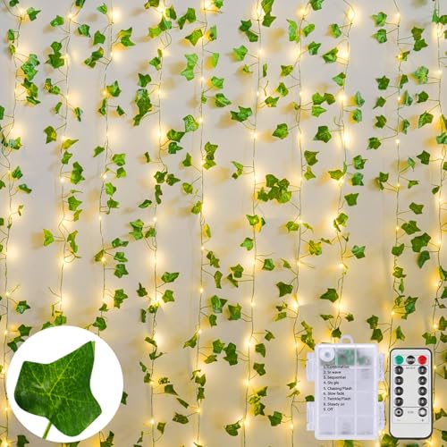 Dekofun Efeu Lichterkette 10M 100 LED Efeu Künstlich Batteriebetrieben mit Fernbedienung 8 Modi Efeu Girlande mit Lichterkette für Zimmer Deko Aesthetic Garten Hochzeit Weihnachtsdekoration Dekofun Efeu Lichterkette 10M 100 LED Efeu Künstlich Batteriebetrieben mit Fernbedienung 8 Modi Efeu Girlande mit Lichterkette für Zimmer Deko Aesthetic Garten Hochzeit Weihnachtsdekoration von Dekofun