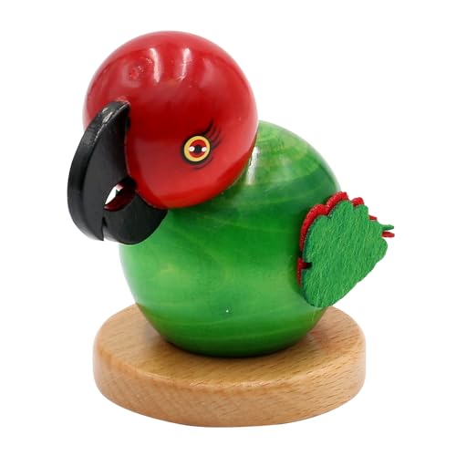 521946 Holz Räucherfigur Papagei in grün, ca. 10 x 6,5 x 9 cm. von Dekohelden24