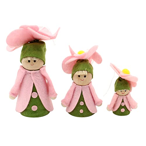 Dekohelden24 3er Set Filz-Püppchen zum Hinstellen oder Aufhängen, mit rosa Kutte und Blumen-Hut, 3 unterschiedliche Größen von 6 bis 12 cm Dekohelden24 3er Set Filz-Püppchen zum Hinstellen oder Aufhängen, mit rosa Kutte und Blumen-Hut, 3 unterschiedliche Größen von 6 bis 12 cm von Dekohelden24