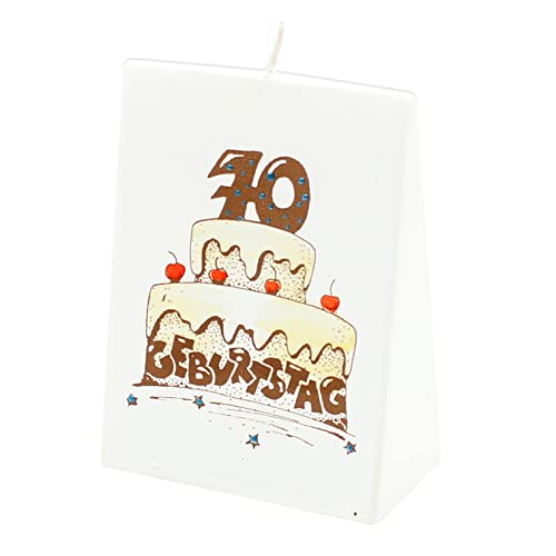 Dekohelden24 Hochwertige Geburtstagskerze zum 70. Geburtstag, handgemacht und handbemalt, L/B/H 9 x 5 x 12 cm. von Dekohelden24