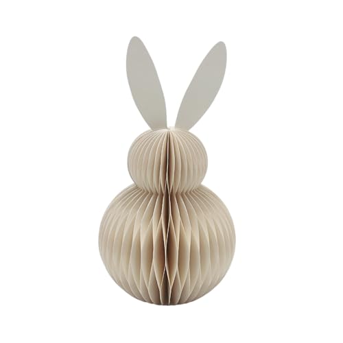 Großer Deko Honeycomb, Papier Honeycomb, Papier - Osterdeko, Wabenhase aus Seidenpapier, Osterhase aus Papier/Pappe in weiß, magnetisch, Lieferumfang 1 Stück, L/B/H 11 x 11 x 20 cm. von Dekohelden24