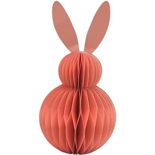 XXL Deko Honeycomb, Papier Honeycomb, Papier - Osterdeko, Wabenhase aus Seidenpapier, Osterhase aus Papier/Pappe in rosa, magnetisch, Lieferumfang 1 Stück, L/B/H 16 x 16 x 30 cm. von Dekohelden24