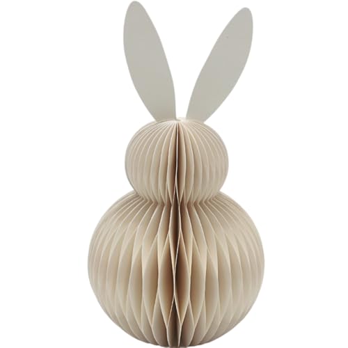 XXL Deko Honeycomb, Papier Honeycomb, Papier - Osterdeko, Wabenhase aus Seidenpapier, Osterhase aus Papier/Pappe in weiß, magnetisch, Lieferumfang 1 Stück, L/B/H 16 x 16 x 30 cm. von Dekohelden24