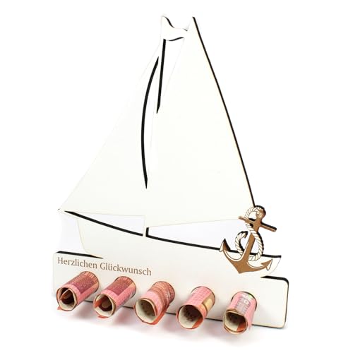 Dekolando Geldgeschenk Segelschiff – Perfekt für Segler und Hochzeiten – 5 Fächer für Geldscheine – Personalisierte Geschenke Kreative Geschenkidee Dekolando Geldgeschenk Segelschiff – Perfekt für Segler und Hochzeiten – 5 Fächer für Geldscheine – Personalisierte Geschenke Kreative Geschenkidee von Dekolando