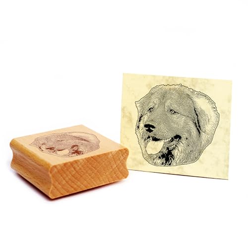 Dekolando Motivstempel Kaukasischer Owtscharka Stempel Hund Holzstempel 48 x 48 mm von DEKOLANDO