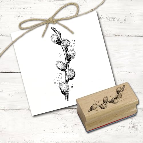Dekolando Motivstempel Weidenkätzchen - Stempel Holzstempel Frühling - Abdruck 28 x 68 mm von Dekolando