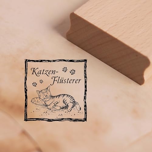 Motivstempel Katzenflüsterer Rahmen - Katze Stempel Holzstempel Scrapbooking 48 x 48 mm Motivstempel Katzenflüsterer Rahmen - Katze Stempel Holzstempel Scrapbooking 48 x 48 mm von Dekolando