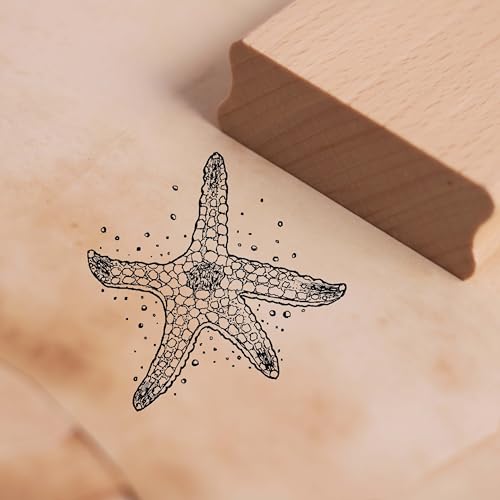 Motivstempel Seestern - maritim Stempel Holzstempel Scrapbooking Meer 48 x 48 mm von Dekolando