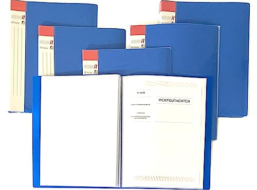 12x HETZEL "Show It" Sichtbuch blau mit 10 Sichthüllen für 20 Blatt A4, Sichtmappe, Bewerbungsmappe, Präsentationsmappe, Dokumentenmappe von Dekoleidenschaft