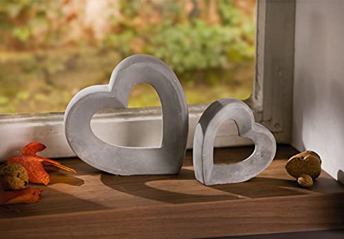 2X Herz Grey aus Zement im Shabby Look, grau, 10 + 16 cm, Dekofigur in Beton Optik, Dekoherzen, Tischdeko 2X Herz Grey aus Zement im Shabby Look, grau, 10 + 16 cm, Dekofigur in Beton Optik, Dekoherzen, Tischdeko von Dekoleidenschaft