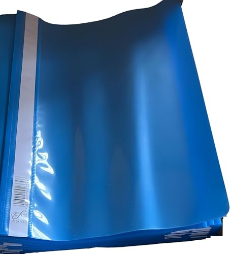 50 perfekt Schnellhefter Plastik blau, A4, Kunstoff-Hefter, Schulhefter, Report Covers, Sichthefter von Dekoleidenschaft