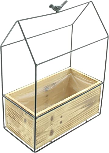 Blumenkasten Vogelhaus aus Holz & Metall, mit Deko-Vogel, Balkon-Blumenkasten mit Rankgitter, Pflanzgefäß für Drinnen & Draußen, Pflanzkasten, Balkon-Pflanzkasten, witzige Garten-Deko Blumenkasten Vogelhaus aus Holz & Metall, mit Deko-Vogel, Balkon-Blumenkasten mit Rankgitter, Pflanzgefäß für Drinnen & Draußen, Pflanzkasten, Balkon-Pflanzkasten, witzige Garten-Deko von Dekoleidenschaft