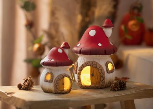 Dekoleidenschaft 2X Haus Fliegenpilz aus Terracotta, mit LED Beleuchtung, Leuchtdeko mit Batterie, Dekohaus, Herbstdeko, Pilzdeko, Tischdeko für Wohnzimmer Dekoleidenschaft 2X Haus Fliegenpilz aus Terracotta, mit LED Beleuchtung, Leuchtdeko mit Batterie, Dekohaus, Herbstdeko, Pilzdeko, Tischdeko für Wohnzimmer von Dekoleidenschaft