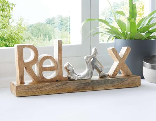 Dekoleidenschaft Schriftzug Relax aus Mangoholz & Aluminium, 32 cm breit, Aufsteller, Deko-Buchstaben, Wohnzimmer-Dekoration aus Holz, Holzbuchstaben, Holzschriftzug, Dekoschriftzug Dekoleidenschaft Schriftzug Relax aus Mangoholz & Aluminium, 32 cm breit, Aufsteller, Deko-Buchstaben, Wohnzimmer-Dekoration aus Holz, Holzbuchstaben, Holzschriftzug, Dekoschriftzug von Dekoleidenschaft