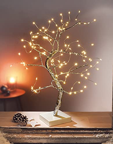 Dekoleidenschaft Lichterbaum Silber mit 108 warmweißen LEDs, 45 cm hoch, Leuchtbaum mit Timer-Funktion, Batterie-betrieben, LED-Baum, Fensterdeko Dekoleidenschaft Lichterbaum Silber mit 108 warmweißen LEDs, 45 cm hoch, Leuchtbaum mit Timer-Funktion, Batterie-betrieben, LED-Baum, Fensterdeko von Dekoleidenschaft