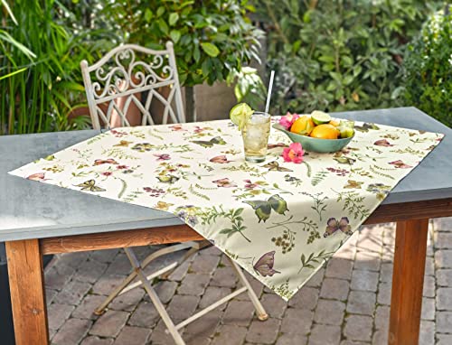 Tischdecke „Sommerwiese“ quadratisch 80 x 80 cm, Elfenbein & bunt Bedruckt mit Schmetterlingen, Blumen und Gräsern, aus pflegeleichtem Polyester, waschbar Tischdecke „Sommerwiese“ quadratisch 80 x 80 cm, Elfenbein & bunt Bedruckt mit Schmetterlingen, Blumen und Gräsern, aus pflegeleichtem Polyester, waschbar von Dekoleidenschaft