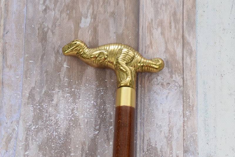 Dinosaurier Gehstock - Aus Holz Und Messing Geschenk Für Großvater Vater Wohnkultur Dinosaurier Gehstock - Aus Holz Und Messing Geschenk Für Großvater Vater Wohnkultur von DekorStyle