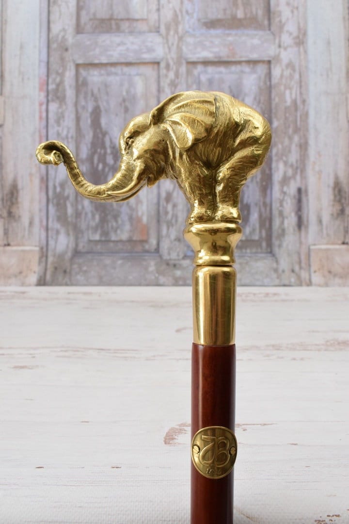 Einzigartiger Bronze Gehstock - Elefantenhund Aus Holz Und Vergoldete Elefantenstock Vintage Elegante Geschenkidee Einzigartiger Bronze Gehstock - Elefantenhund Aus Holz Und Vergoldete Elefantenstock Vintage Elegante Geschenkidee von DekorStyle
