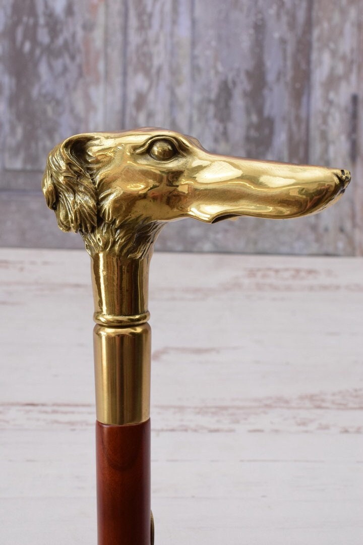 Einzigartiger Bronze Gehstock - Windhund Aus Holz Und Vergoldete Windhundhundstock Vintage Elegante Geschenkidee Einzigartiger Bronze Gehstock - Windhund Aus Holz Und Vergoldete Windhundhundstock Vintage Elegante Geschenkidee von DekorStyle