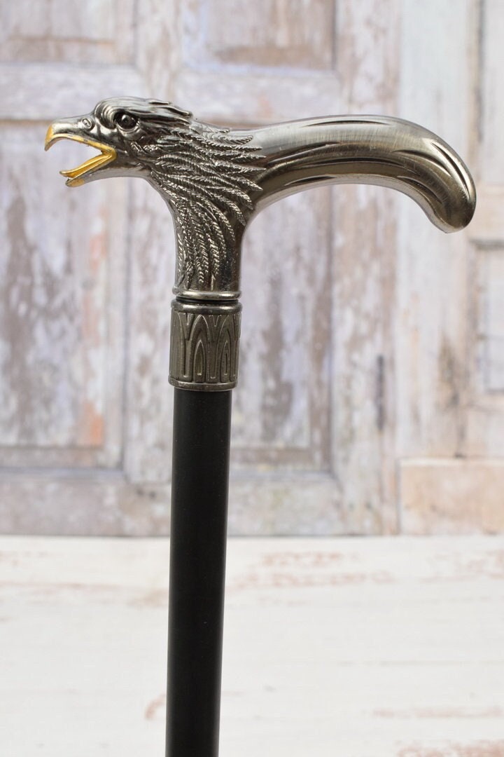 Gehstock Aluminium - Kopf Adler Geschenk Für Großvater Eleganter Massiver Geschenkidee Art Deco von DekorStyle