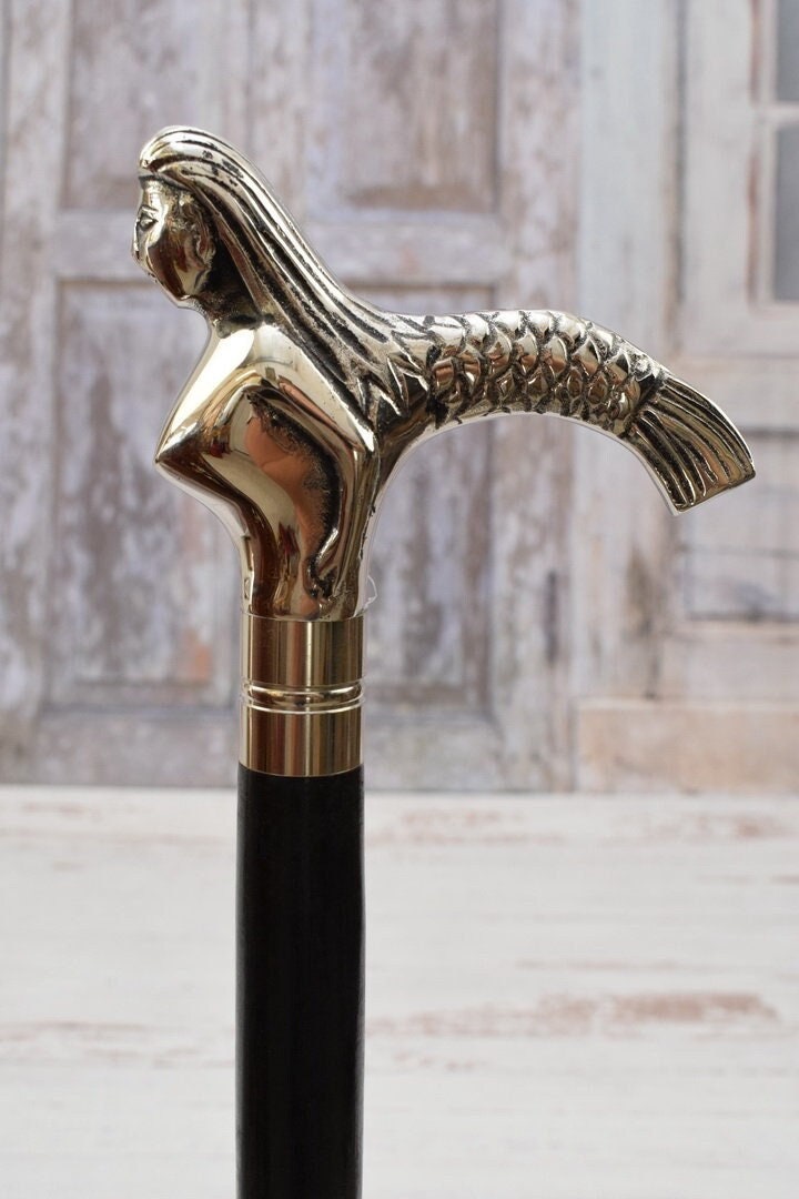Klassisch Elegante Gehstock Meerjungfrau - Aus Aluminium Und Holz Geschenk Für Grossvater Hochzeitssession Klassisch Elegante Gehstock Meerjungfrau - Aus Aluminium Und Holz Geschenk Für Grossvater Hochzeitssession von DekorStyle