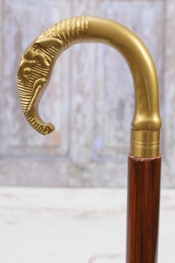 Messing Elefantenkopf Gehstock - Aus Holz Und Geschenk Für Großvater Kunstwerk von DekorStyle