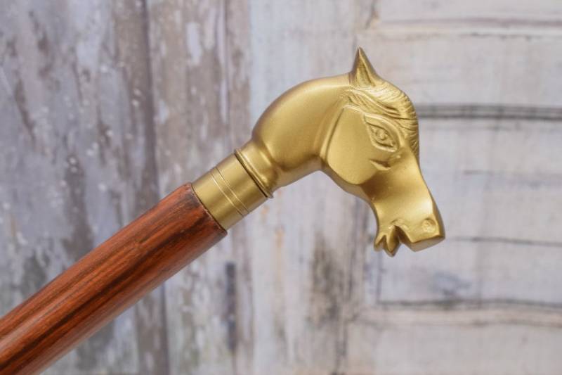 Messing Gehstock - Kopf Pferd Geschenk Für Großvater Vater Aluminium Kunst Arbeit Geschenkidee von DekorStyle